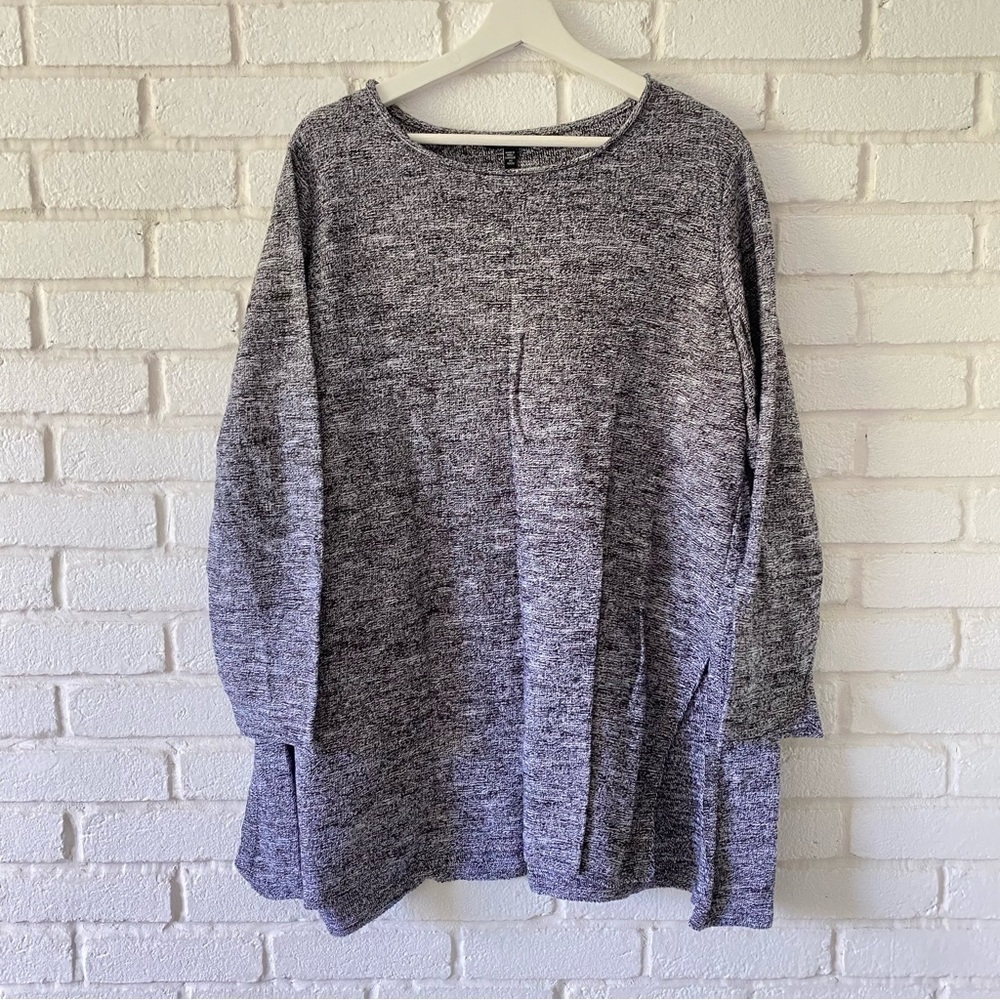 Eileen Fisher Gray Side Slit Pullover Sweater AFE Women’s Size 1X